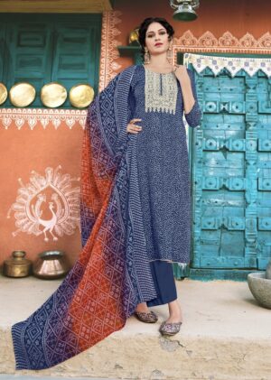 Bandeez Blue Unstitched Suit – A Perfect Ethnic Statement ✨